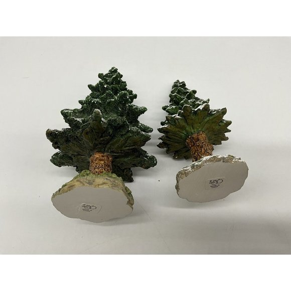 Dept 56 Village Vintage Snowy Scotch Pines Set of 2 Christmas Decor - Picture 14 of 14